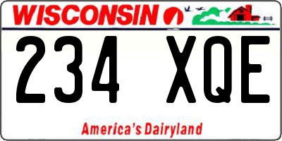 WI license plate 234XQE