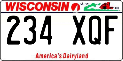 WI license plate 234XQF