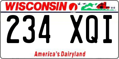 WI license plate 234XQI