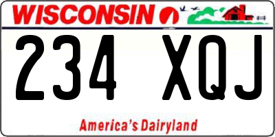 WI license plate 234XQJ