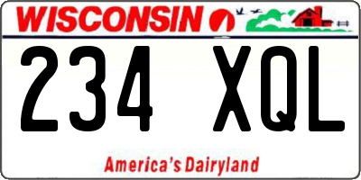 WI license plate 234XQL