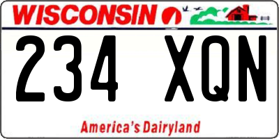 WI license plate 234XQN