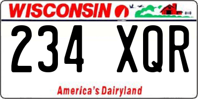 WI license plate 234XQR
