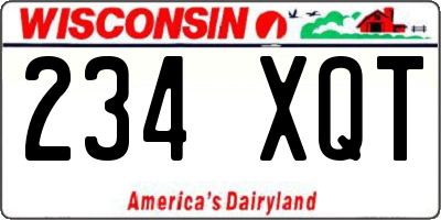 WI license plate 234XQT