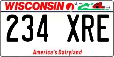 WI license plate 234XRE