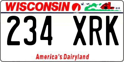 WI license plate 234XRK