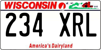 WI license plate 234XRL
