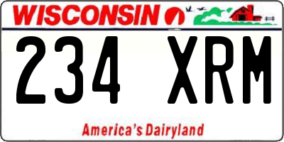 WI license plate 234XRM
