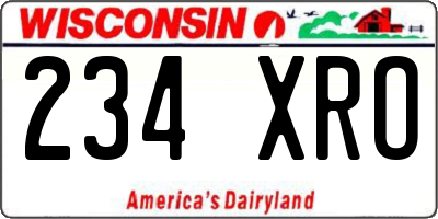 WI license plate 234XRO