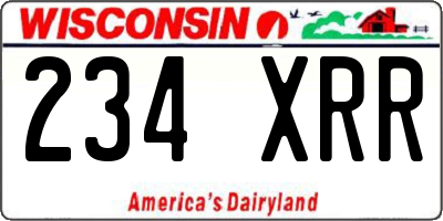 WI license plate 234XRR