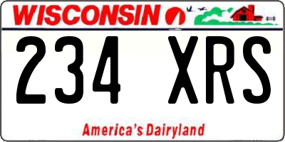 WI license plate 234XRS