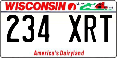 WI license plate 234XRT