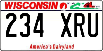 WI license plate 234XRU