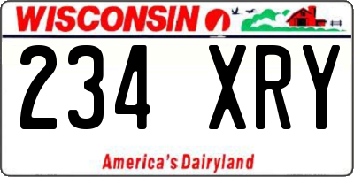 WI license plate 234XRY