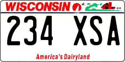 WI license plate 234XSA