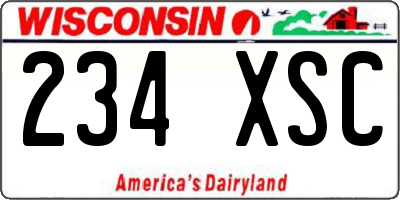 WI license plate 234XSC
