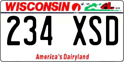 WI license plate 234XSD