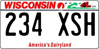 WI license plate 234XSH