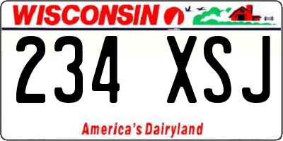 WI license plate 234XSJ