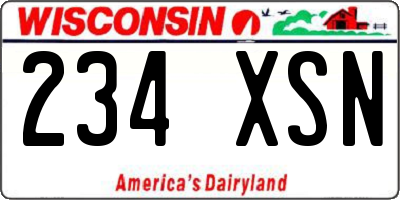 WI license plate 234XSN