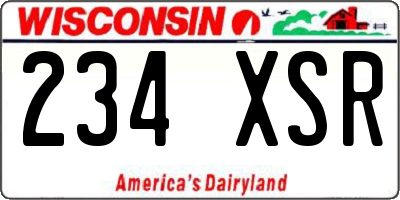 WI license plate 234XSR