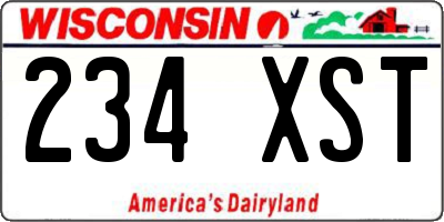 WI license plate 234XST