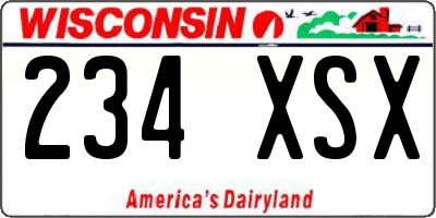 WI license plate 234XSX