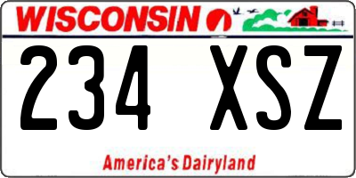 WI license plate 234XSZ