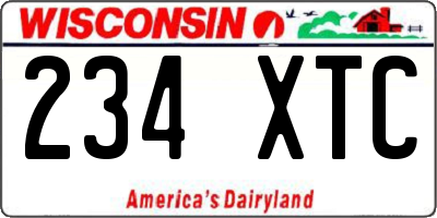 WI license plate 234XTC