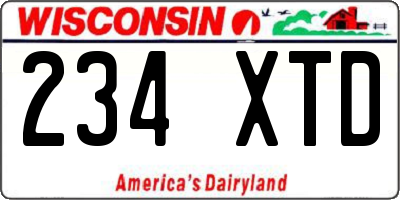WI license plate 234XTD