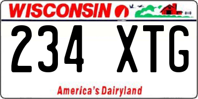 WI license plate 234XTG