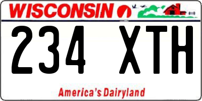 WI license plate 234XTH