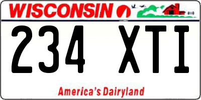 WI license plate 234XTI