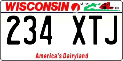 WI license plate 234XTJ