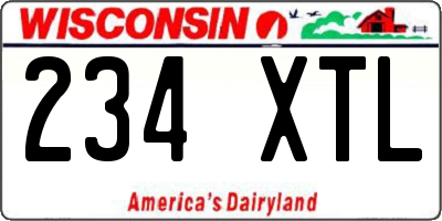 WI license plate 234XTL