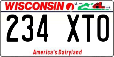 WI license plate 234XTO