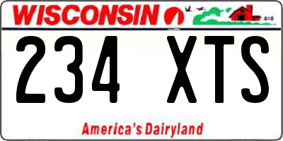 WI license plate 234XTS