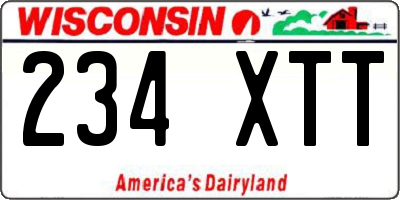 WI license plate 234XTT