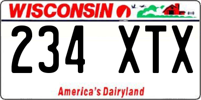 WI license plate 234XTX