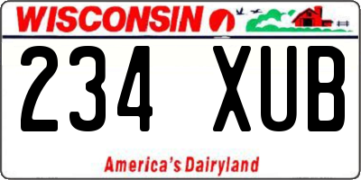 WI license plate 234XUB