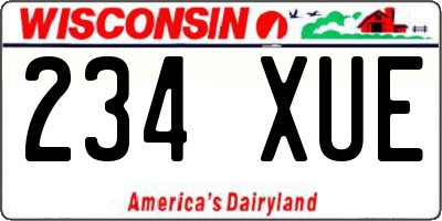 WI license plate 234XUE