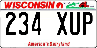 WI license plate 234XUP