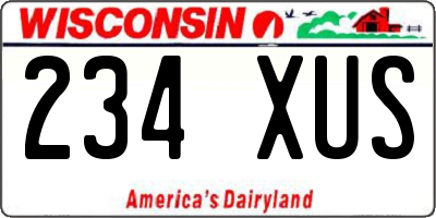 WI license plate 234XUS