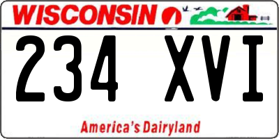 WI license plate 234XVI