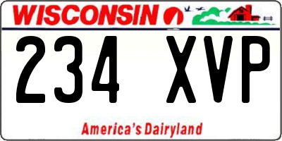 WI license plate 234XVP