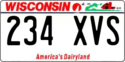 WI license plate 234XVS