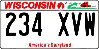 WI license plate 234XVW