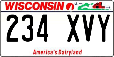 WI license plate 234XVY
