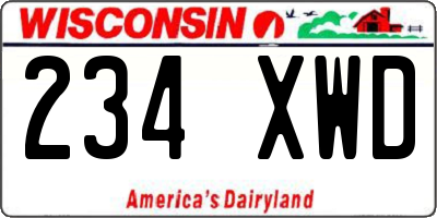 WI license plate 234XWD