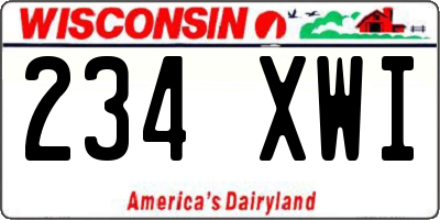 WI license plate 234XWI